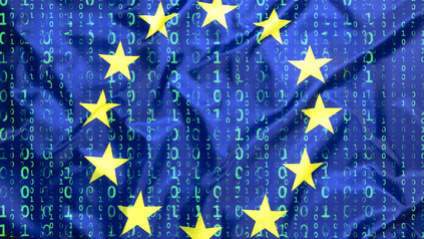  Europaflagge mit Binärcode (Foto: BirgitKorber/Fotolia)