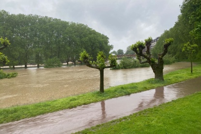 Hochwasser in der Saar - Dauerregen am 17. Mai 2024