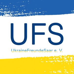 Logo des Vereins UkraineFreundeSaar in blau und gelb