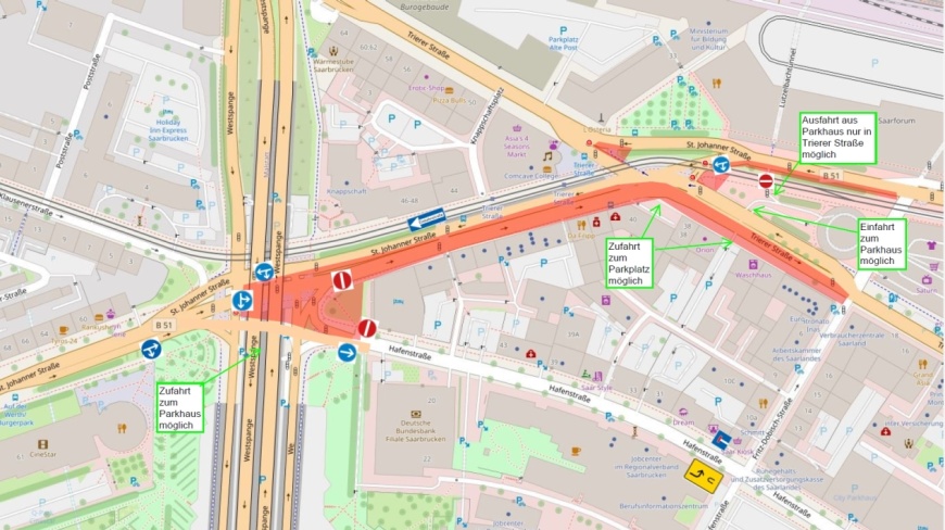 Verkehrsführung Kreisel unterhalb Westspange ab 29 Januar 2025.